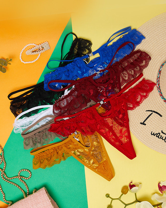 Strings en dentelle multicolores pour femmes 7 / paquet - Sous-vêtements