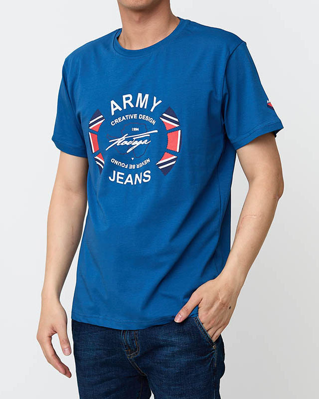 T-shirt imprimé bleu homme - Vêtements