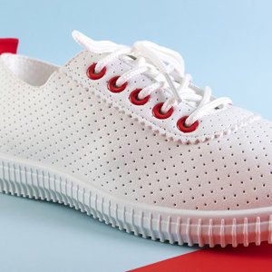 Baskets ajourées blanches et rouges Jasenik - Footwear
