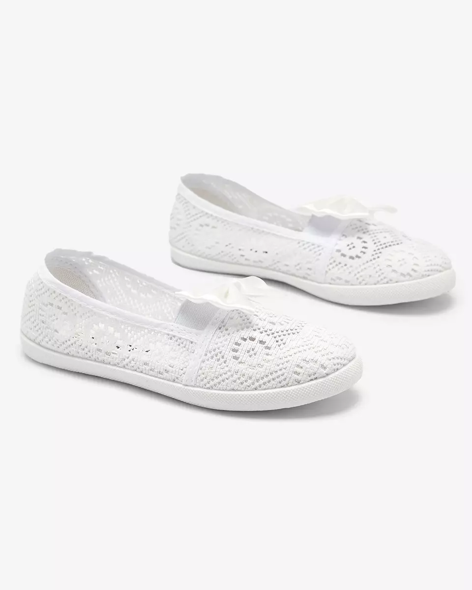 Baskets blanches à enfiler avec nœud pour fille Sweet Life - Chaussures