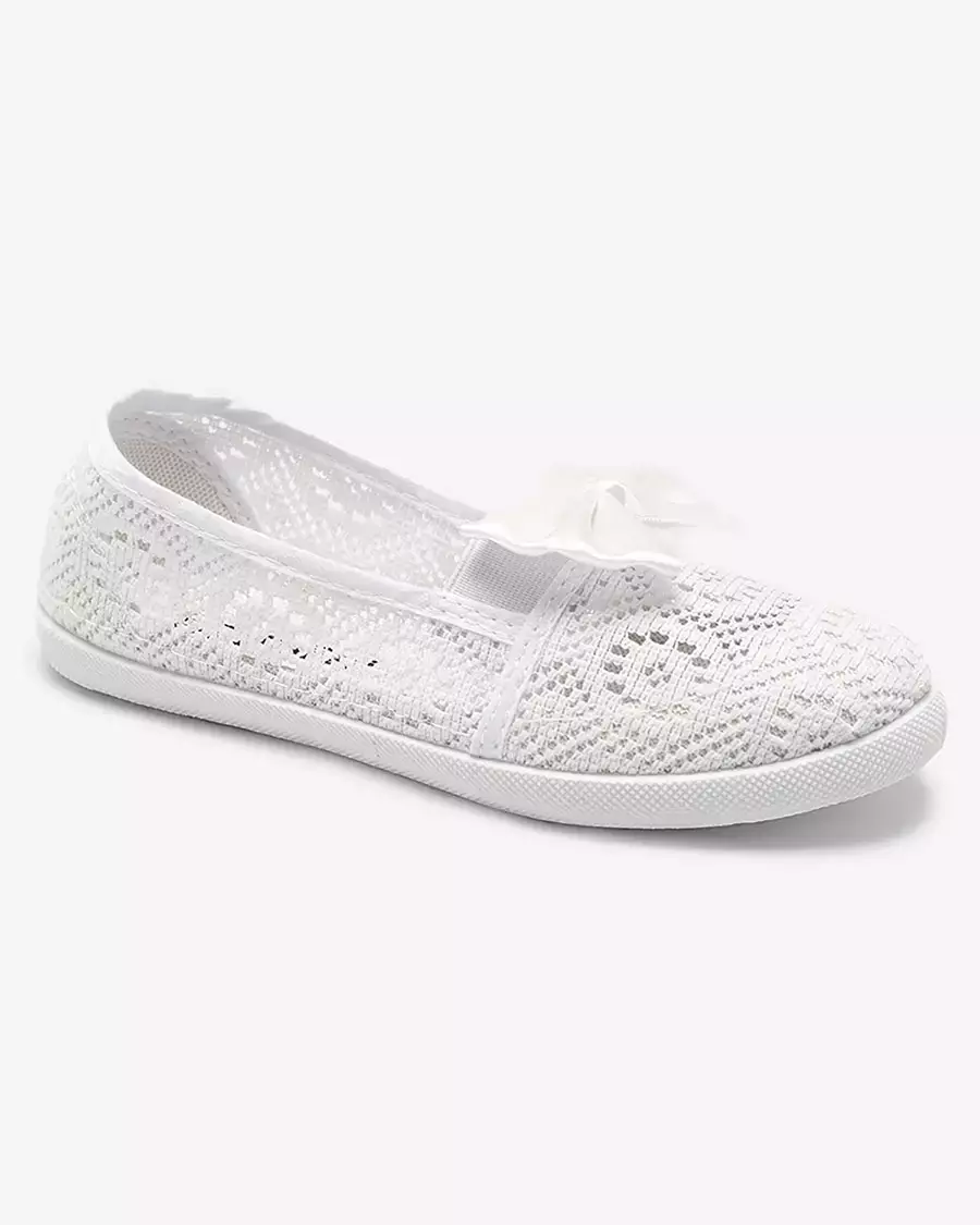 Baskets blanches à enfiler avec nœud pour fille Sweet Life - Chaussures