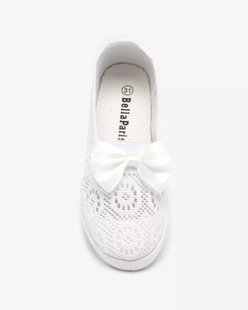 Baskets blanches à enfiler avec nœud pour fille Sweet Life - Chaussures