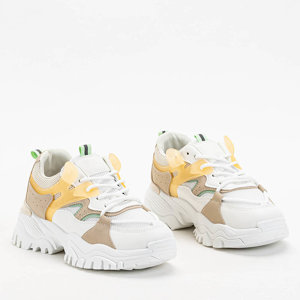 Baskets blanches pour femmes avec éléments Goya beiges - Footwear