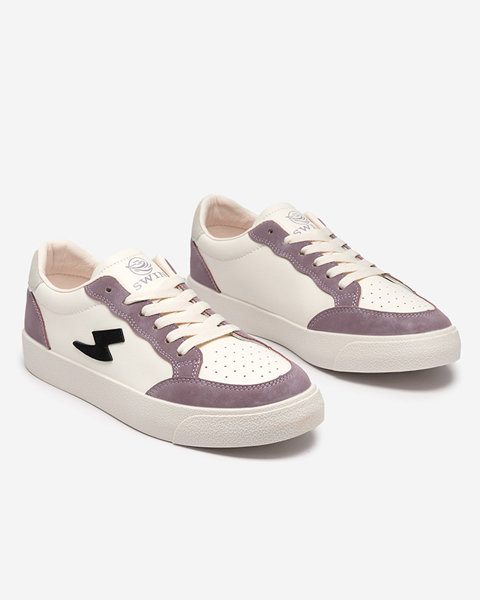 Baskets de sport pour femmes blanches - violettes Rozzuci- Footwear