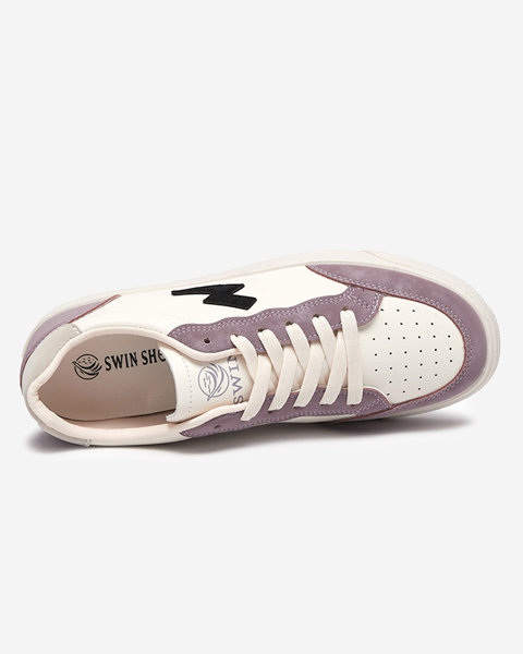 Baskets de sport pour femmes blanches - violettes Rozzuci- Footwear