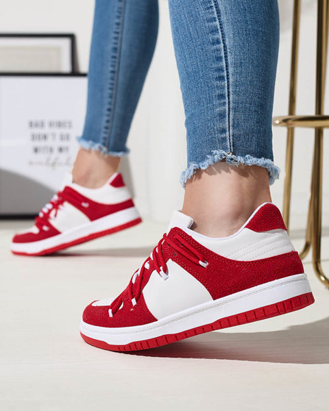 Baskets de sport pour femmes de couleur blanche et rouge Riloxi - Chaussures