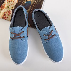 Baskets en denim bleues pour hommes Raisan - Chaussures
