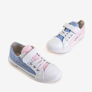 Baskets enfant Kissi blanches et bleues - Footwear