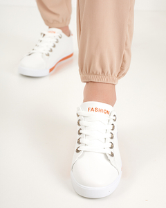 Baskets femme Tictoa blanches et orange - Footwear