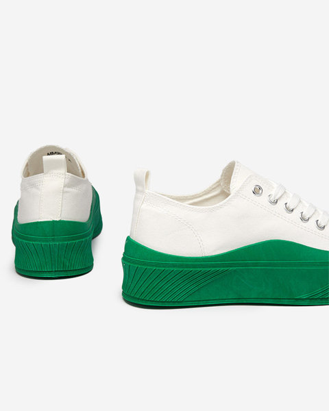 Baskets pour femmes blanches et vertes, type Nerikas - Footwear