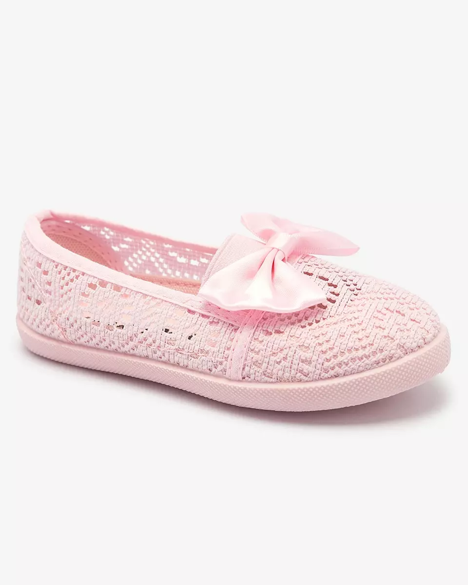 Baskets roses à enfiler avec nœud pour fille Sweet Time - Footwear