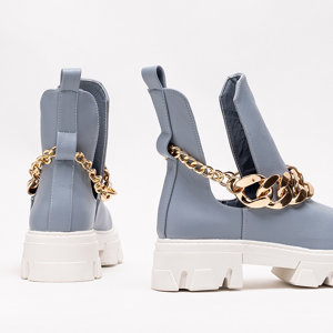 Bottes bleues pour femmes avec chaîne Tenkay - Chaussures