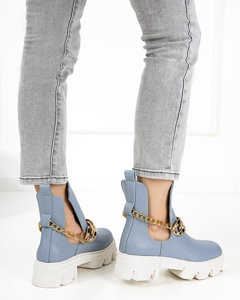 Bottes bleues pour femmes avec chaîne Tenkay - Chaussures