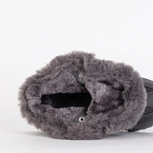 Bottes de neige femme en cuir écologique gris Qert- Footwear