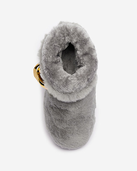 Bottes de neige grises pour femmes avec fourrure Sattopa- Footwear