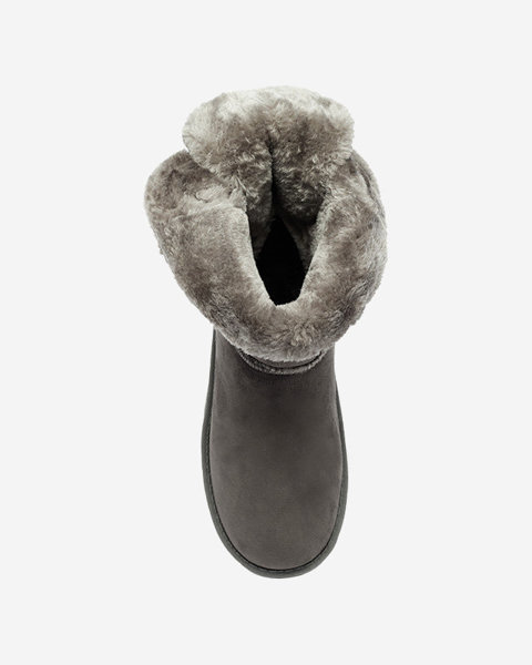 Bottes de neige pour femmes avec nœuds en gris Fummel- Footwear
