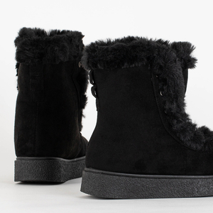 Bottes de neige pour femmes noires avec fourrure Linorcos - Chaussures