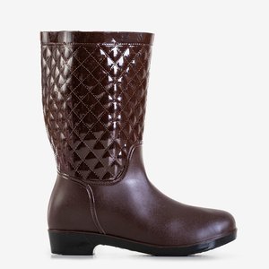 Bottes de pluie matelassées en caoutchouc marron pour femmes Nazaria - Footwear