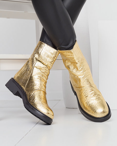 Bottes dorées pour femmes avec gaufrage Ahhy - Chaussures
