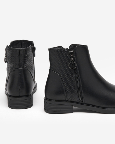 Bottes femme noires a'al Chelsea boots avec relief Lodik - Chaussures
