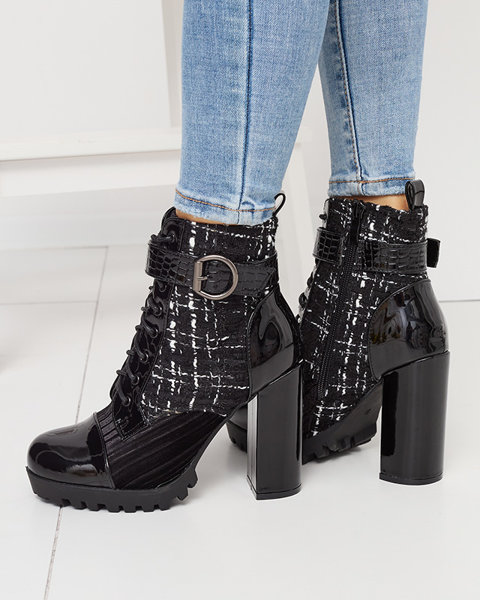 Bottes hautes à talons pour femmes en noir Cochanea - Footwear