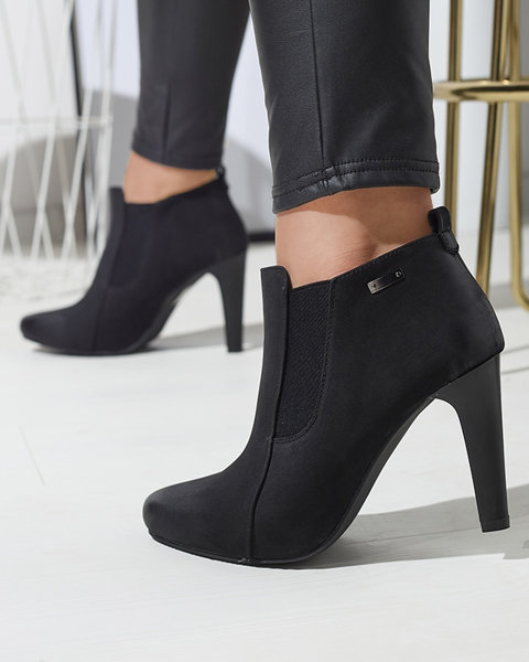 Bottes hautes à talons pour femmes en noir Loretti - Footwear