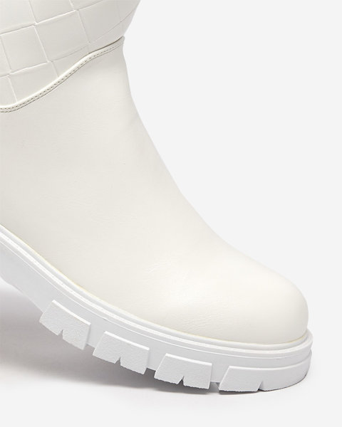 Bottes hautes pour femmes blanches avec matelassage Redis - Footwear