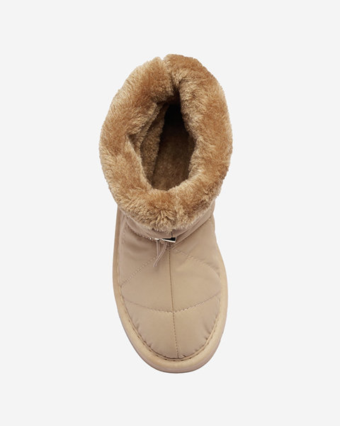Bottes isolées marron clair pour femmes a'la bottes de neige Kaliolen - Chaussures
