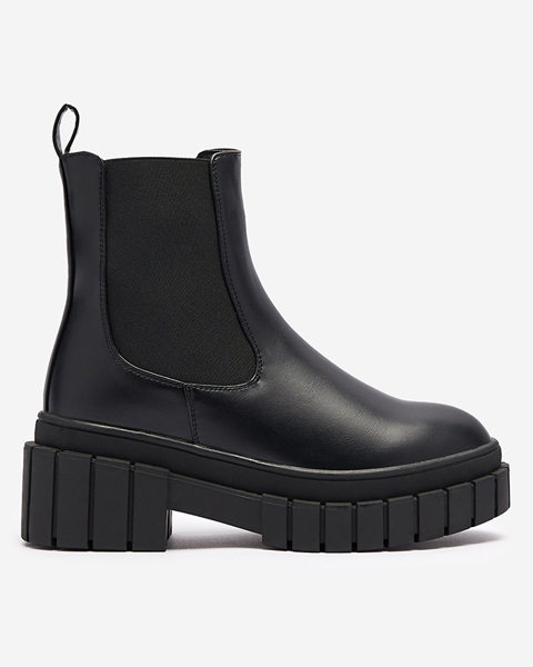 Bottes noires pour femmes à semelle épaisse Fazzati- Footwear