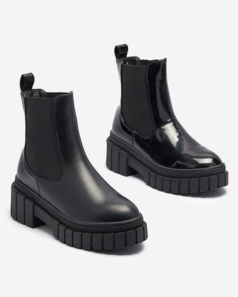 Bottes noires pour femmes à semelle épaisse Fazzati- Footwear