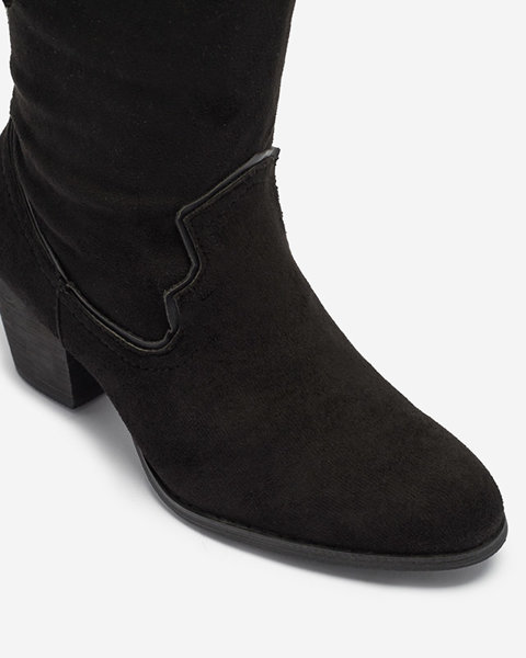 Bottes noires pour femmes a'la bottes de cowboy avec embellissement Ehan - Chaussures