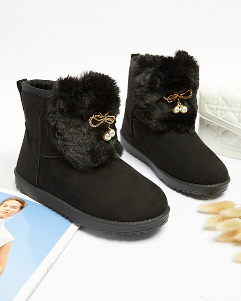 Bottes noires pour femmes avec tige décorative Cioni-Footwear