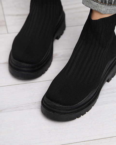 Bottines Yorika noires à talon plat pour femme - Footwear