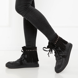Bottines noires femme à franges Medisal - Chaussures