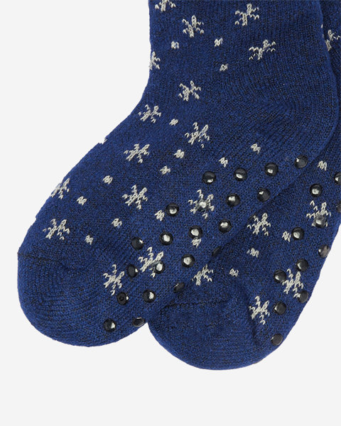 Chaussettes pour femmes bleu marine avec motif de Noël - Sous-vêtements