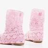 Chaussons en dentelle rose Abigale pour enfants - Chaussures 1