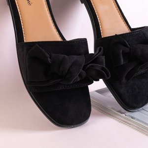 Chaussons femme noirs à nœud Bonjour - Chaussures
