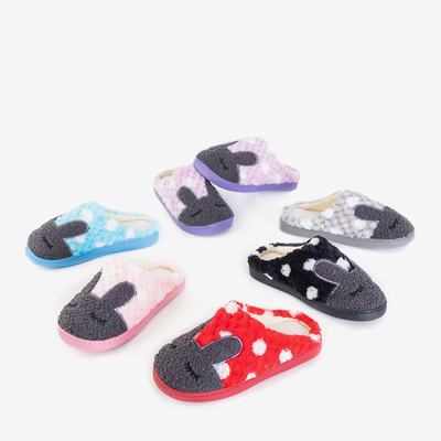 Chaussons rouges pour femmes avec un lapin Krystian - Footwear