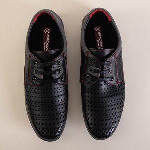 Chaussures basses noires pour hommes avec fil rouge Iona - Footwear