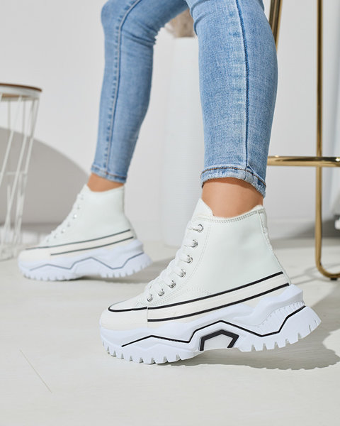 Chaussures de sport à plateforme isolée blanche pour femme a'la sneakers Retiha - Chaussures