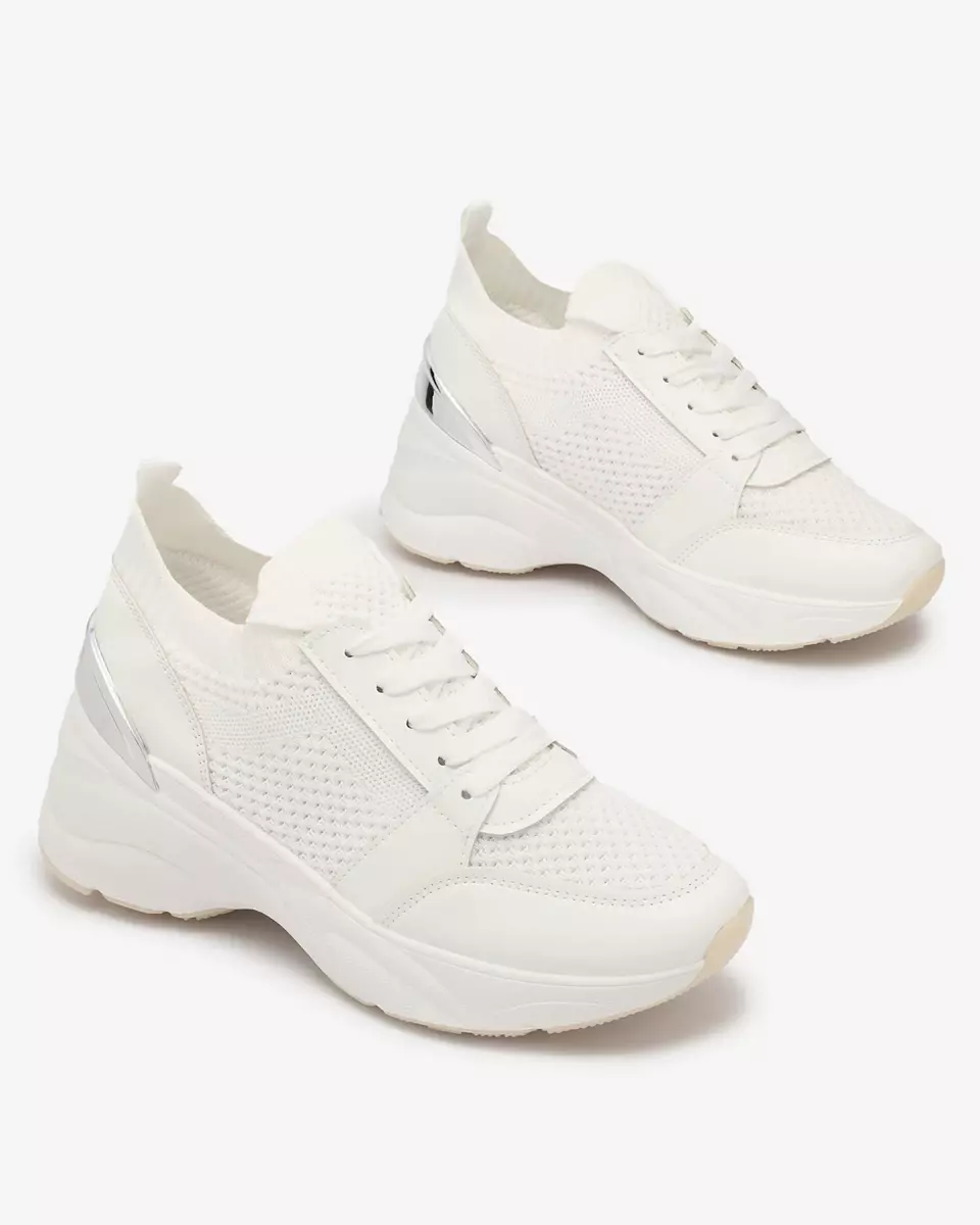 Chaussures de sport à talon pour femmes, blanches Ezetta- Footwear