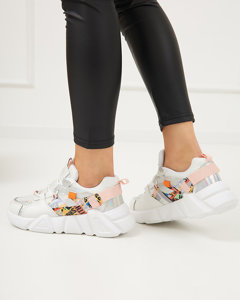 Chaussures de sport blanches pour femmes avec inserts colorés Deroni - Footwear
