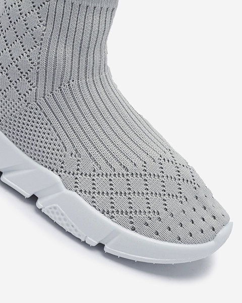 Chaussures de sport gris clair à la cheville pour enfants Ovoy- Footwear