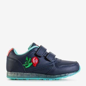 Chaussures de sport pour enfants bleu marine avec broderie Mania - Footwear
