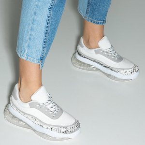 Chaussures de sport pour femmes blanches A'la Snake Skin Vina - Footwear