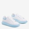 Chaussures de sport pour femmes blanches avec empiècements Gulio bleus - Chaussures