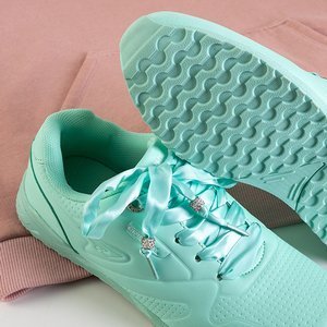 Chaussures de sport pour femmes menthe à nouer avec un ruban Minorina - Footwear