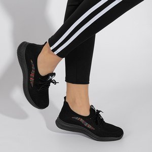 Chaussures de sport pour femmes noires avec empiècements colorés Veritas - Footwear