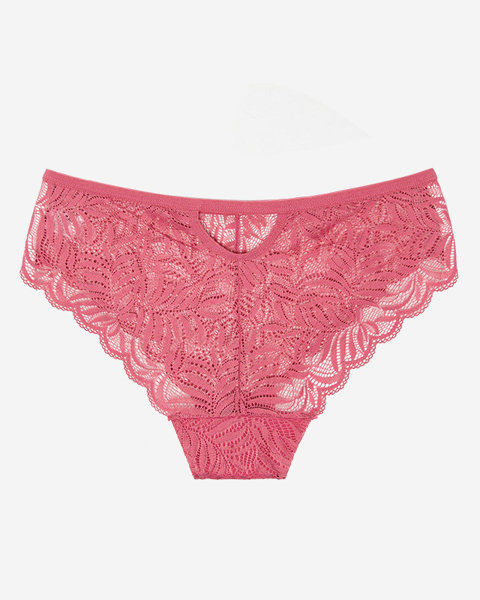 Culotte brésilienne pour femme avec dentelle de couleur rose foncé - Sous-vêtements