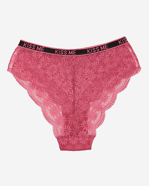 Culotte en dentelle rose foncé pour femme, slip - Sous-vêtements